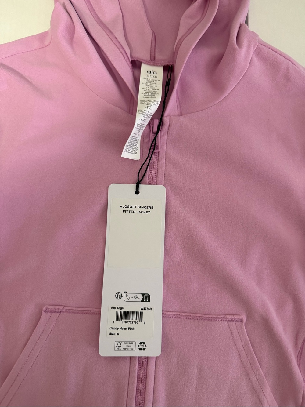 ALO Yoga Pink Hooded Crop Jacket - Picture 3 of 3